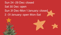 Revised opening hours for January!